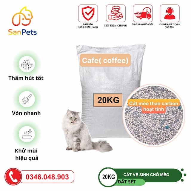 Bao cát mèo 45L - Hương Cafe